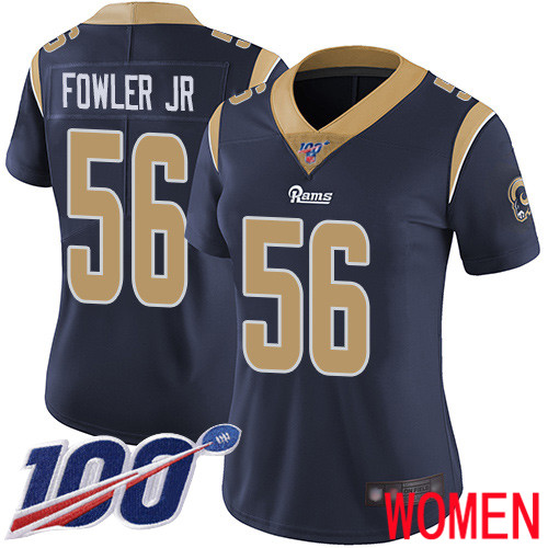 Los Angeles Rams Limited Navy Blue Women Dante Fowler Jr Home Jersey NFL Football 56 100th Season Vapor Untouchable